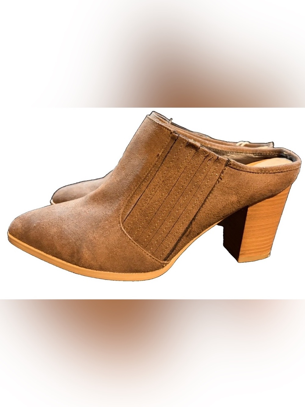 Hippie Laundry Maxie Brown Pointed Toe Heeled Mule Booties sz  9.5